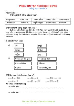 Kiểm tra 1 tiết Lớp 1